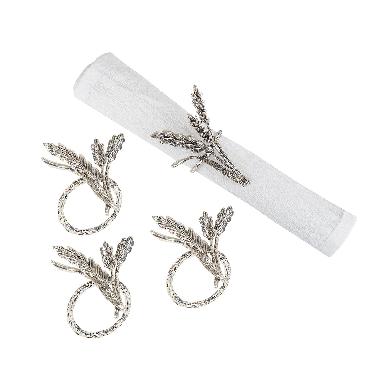 Charcoal Wheat Napkin Ring, Set of 4