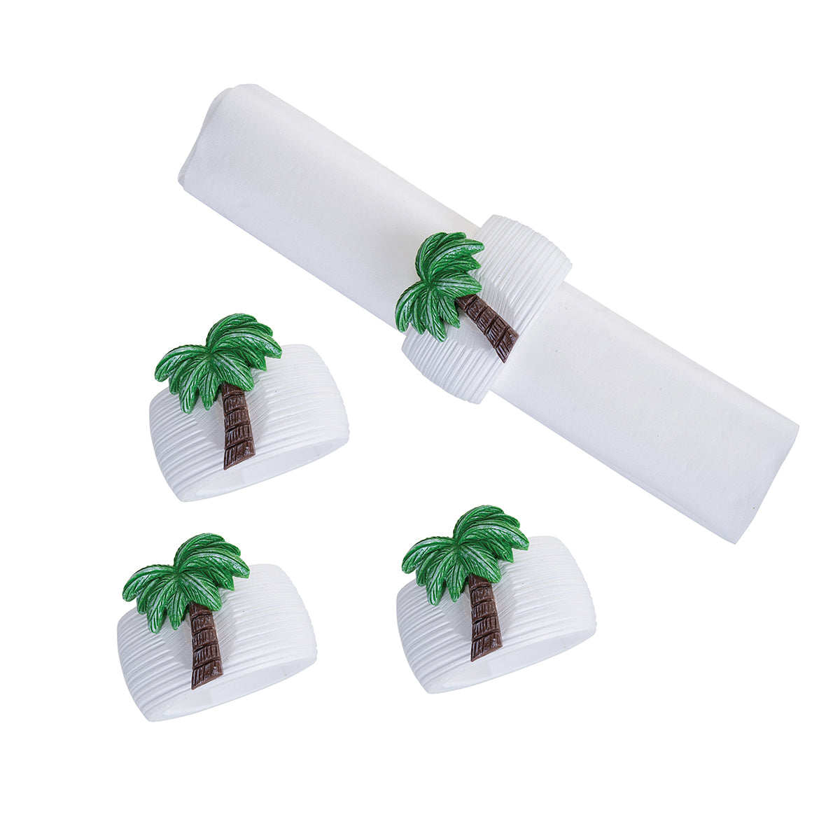 Palm Tree Napkin Ring, Set of 4