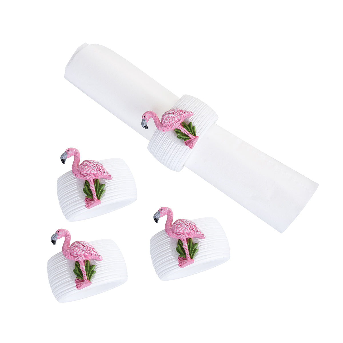 Flamingo Napkin Ring, Set of 4