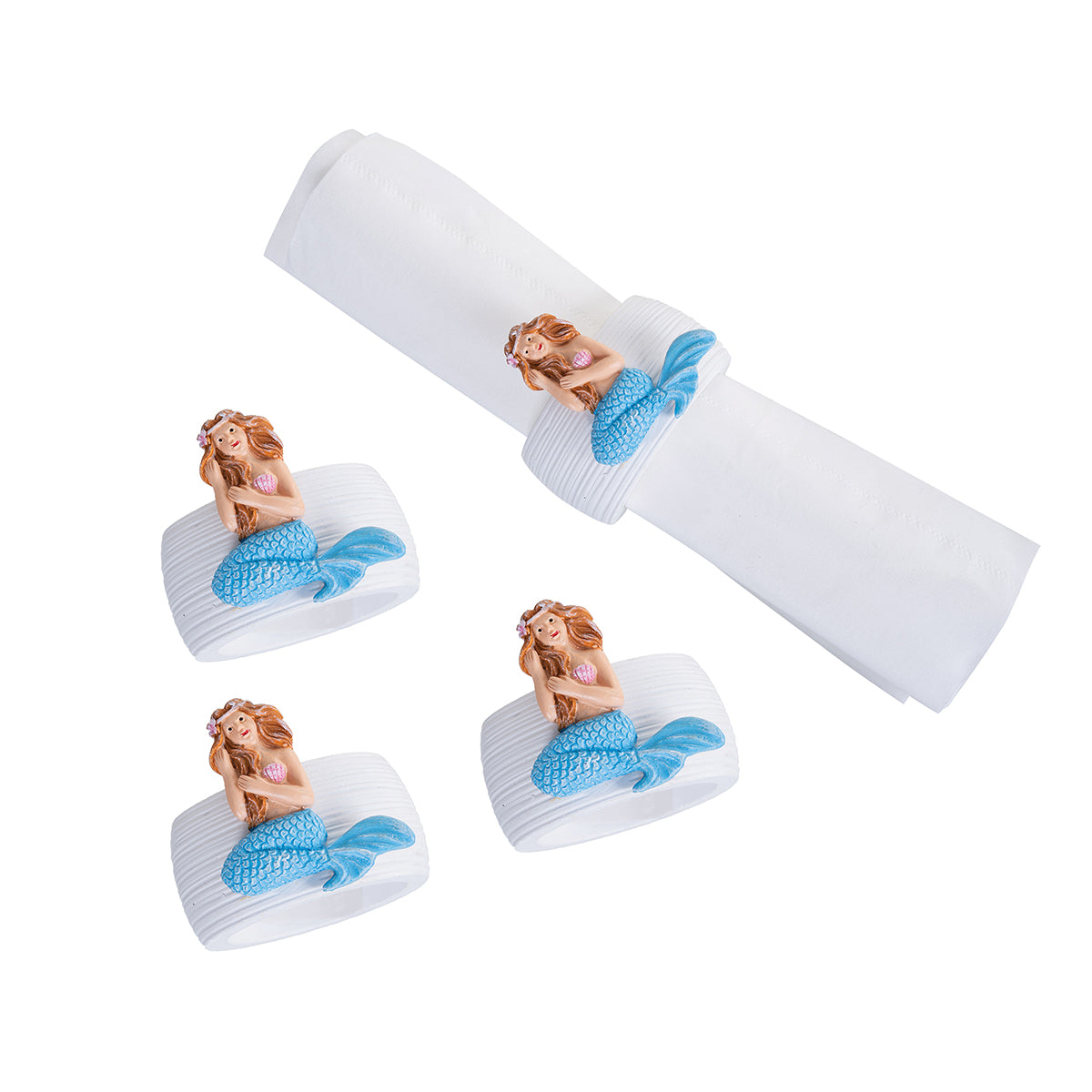 Mermaid Napkin Ring, Set of 4