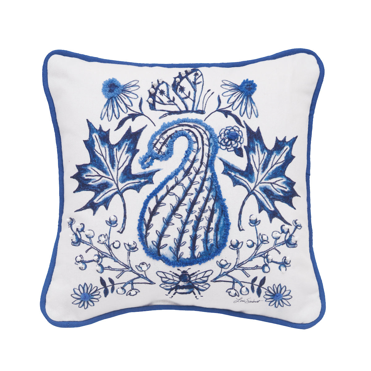 Blue Harvest Gourd Mini Pillow