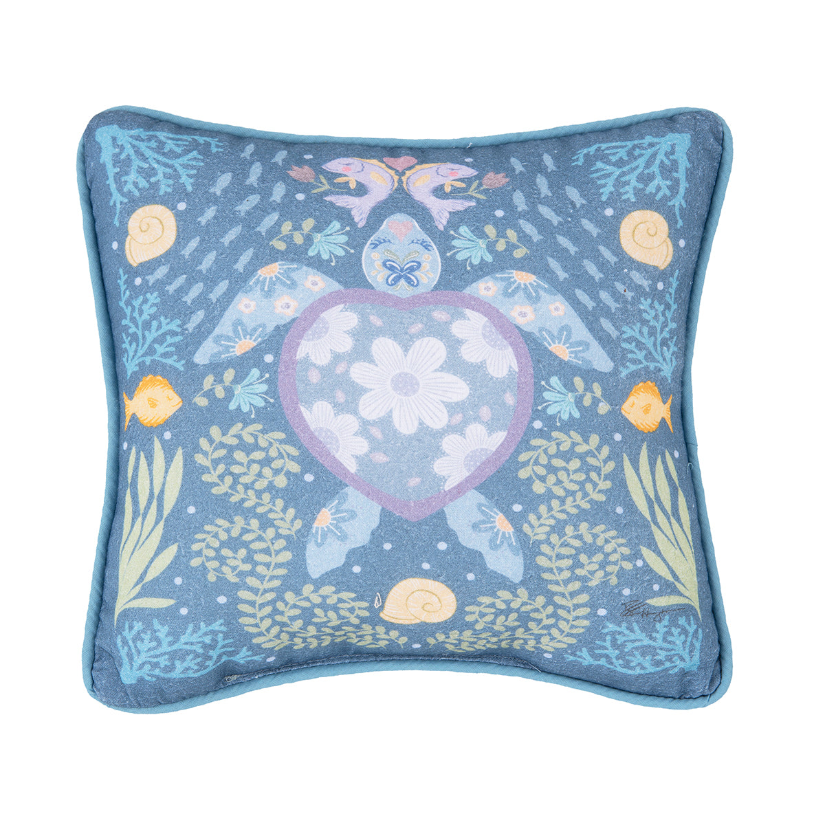 Turtle Coral Mini Pillow