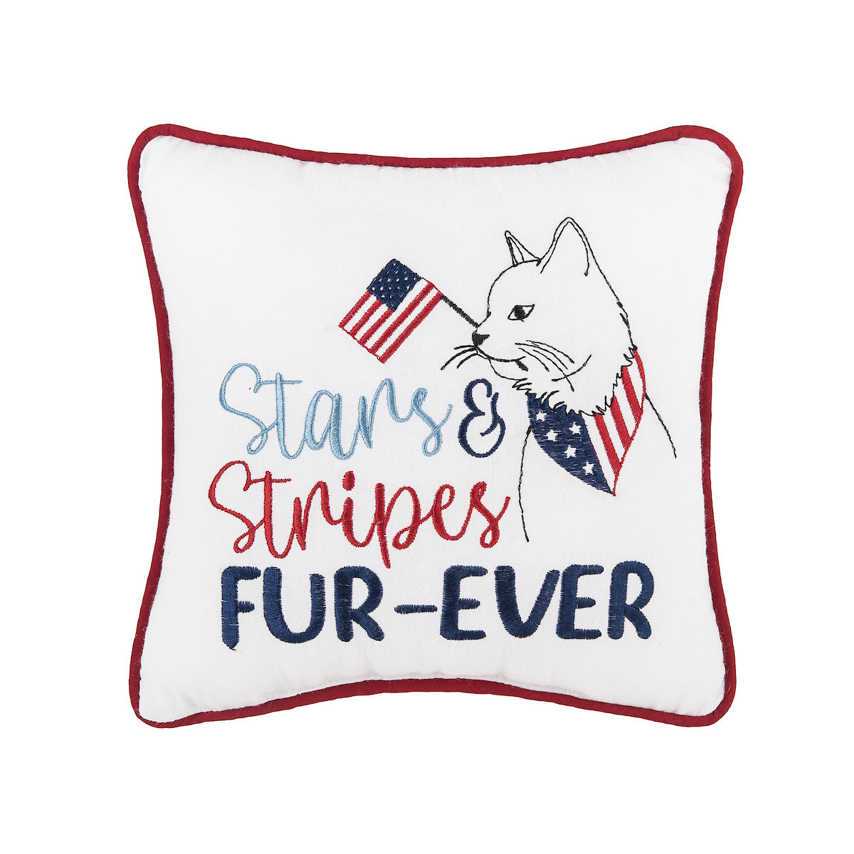 Stars & Stripes Cat Mini Pillow
