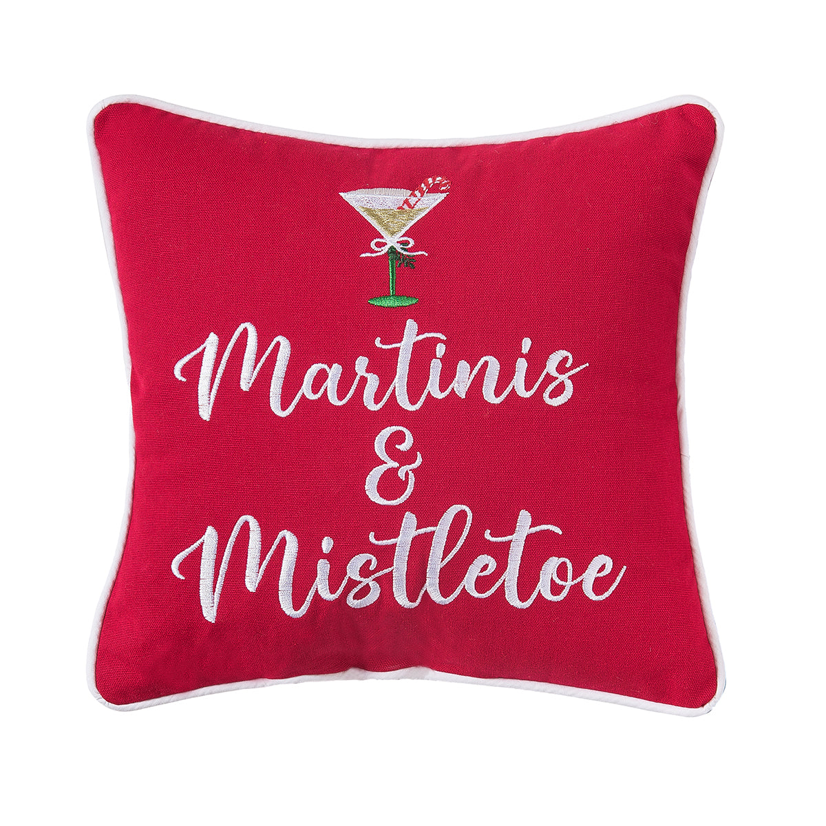 Martini's & Mistletoe Mini Pillow