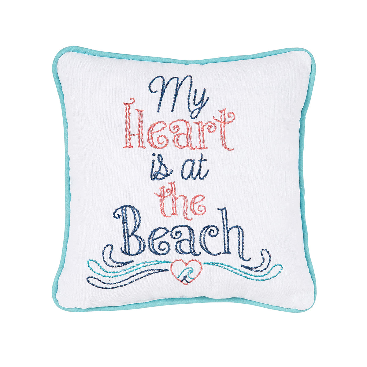 Heart At The Beach Mini Pillow