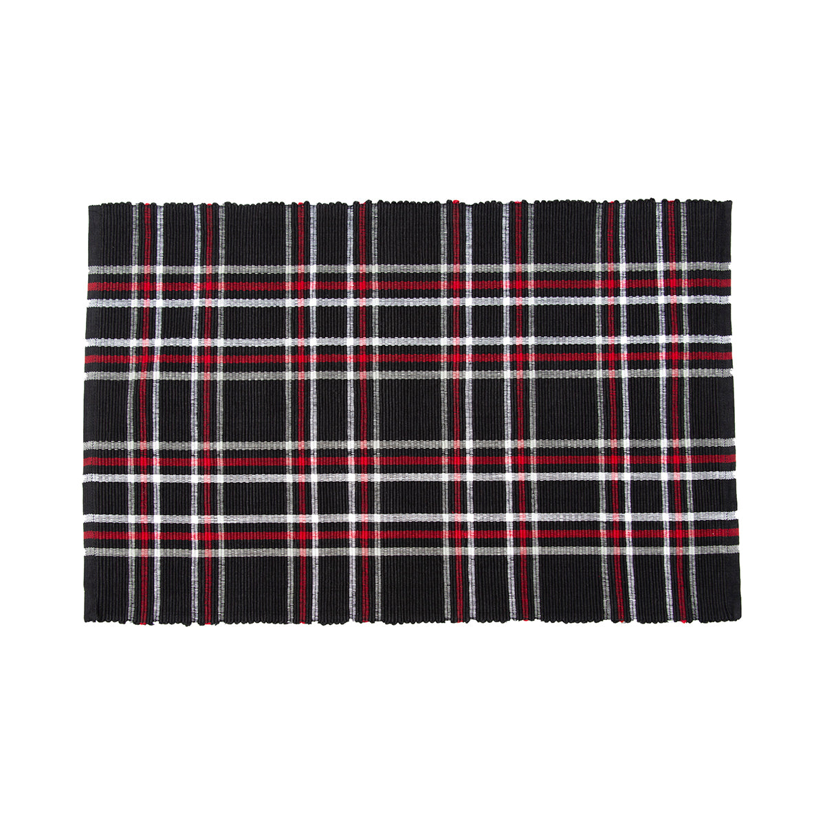 Poinsettia Plaid Table Linens