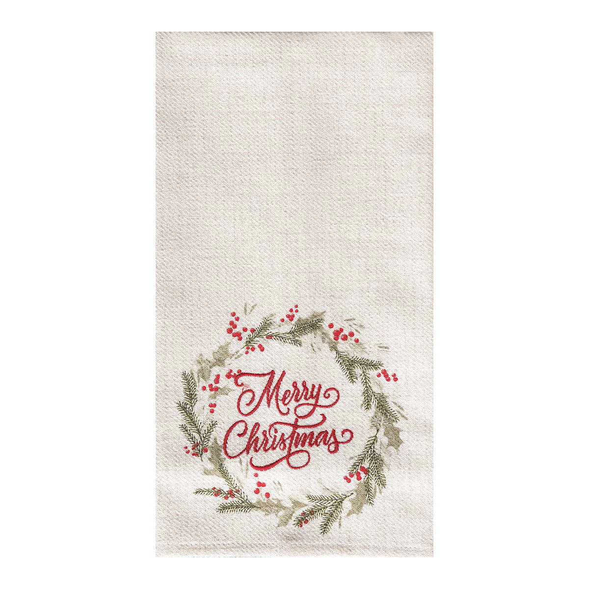 Winter Wreath Printed Kitchen Towel