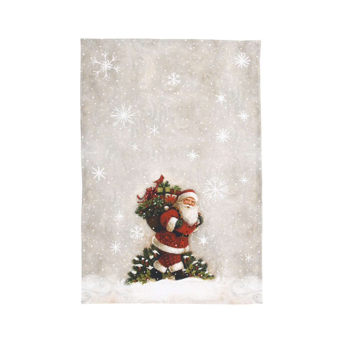 Woodland Santa Printed Kitchen Towel