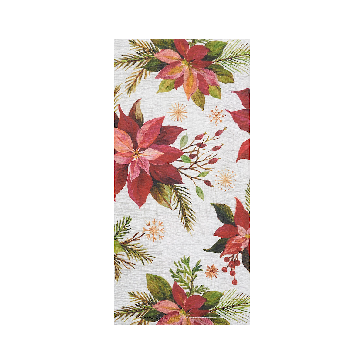 Poinsettia Christmas Printed Kitchen Towel