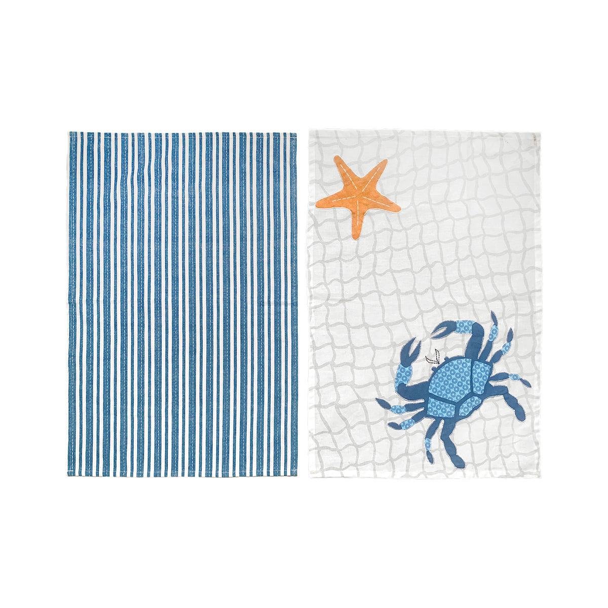 Crab Stripe Kitchen Towel Set