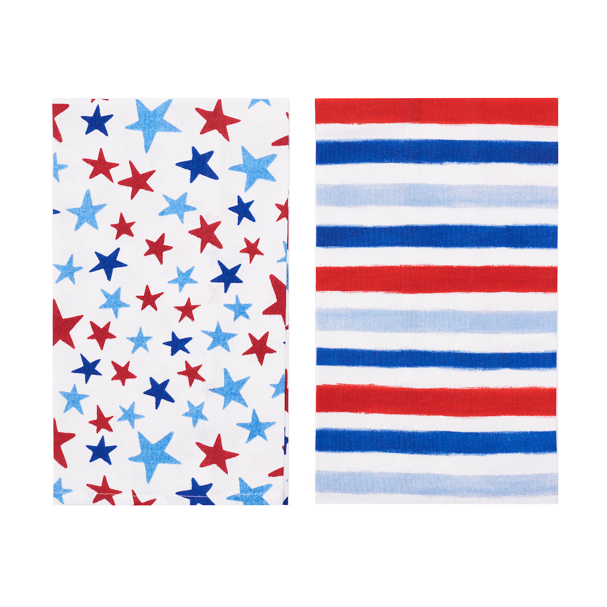 Watercolor Stars & Stripes Printed Kitchen Towel, Set of 2