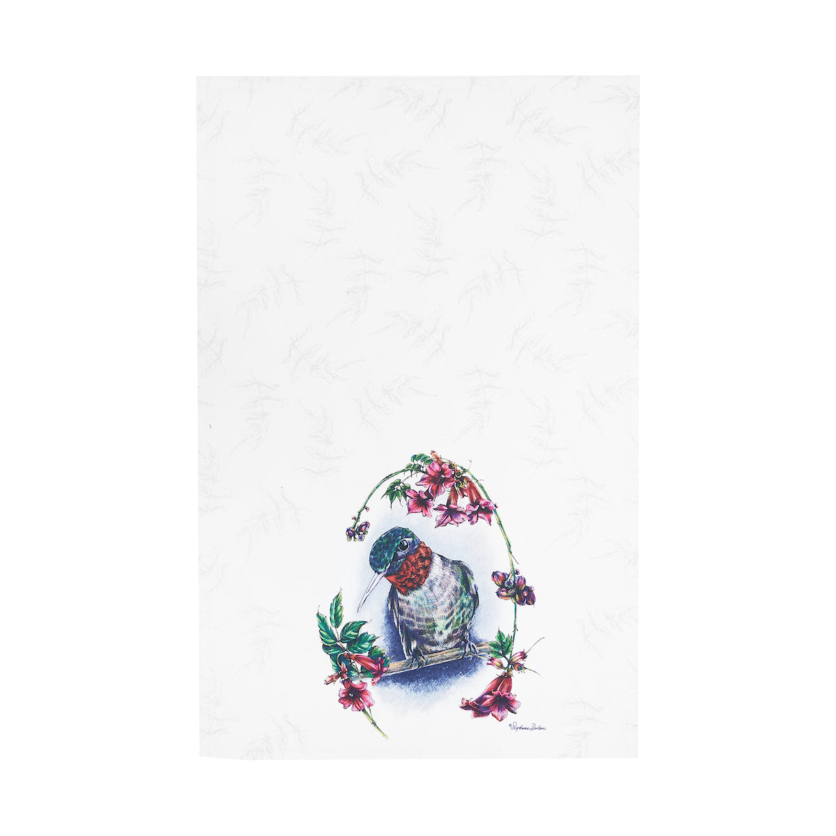 Botanical Hummingbird Kitchen Towel