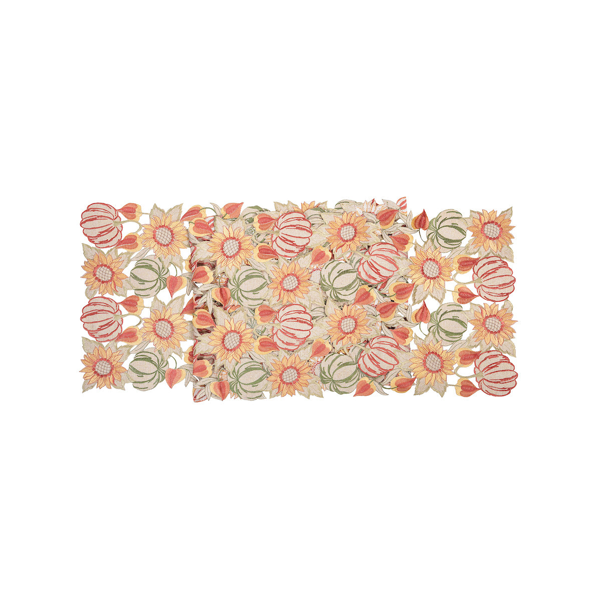 Pumpkins Sunflower Embroidered Runner
