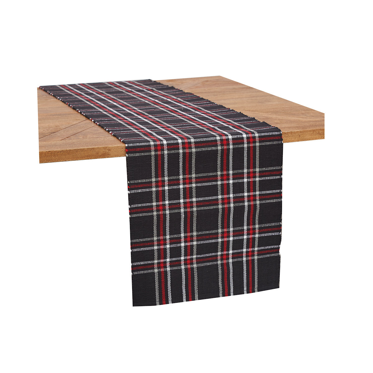 Poinsettia Plaid Table Linens