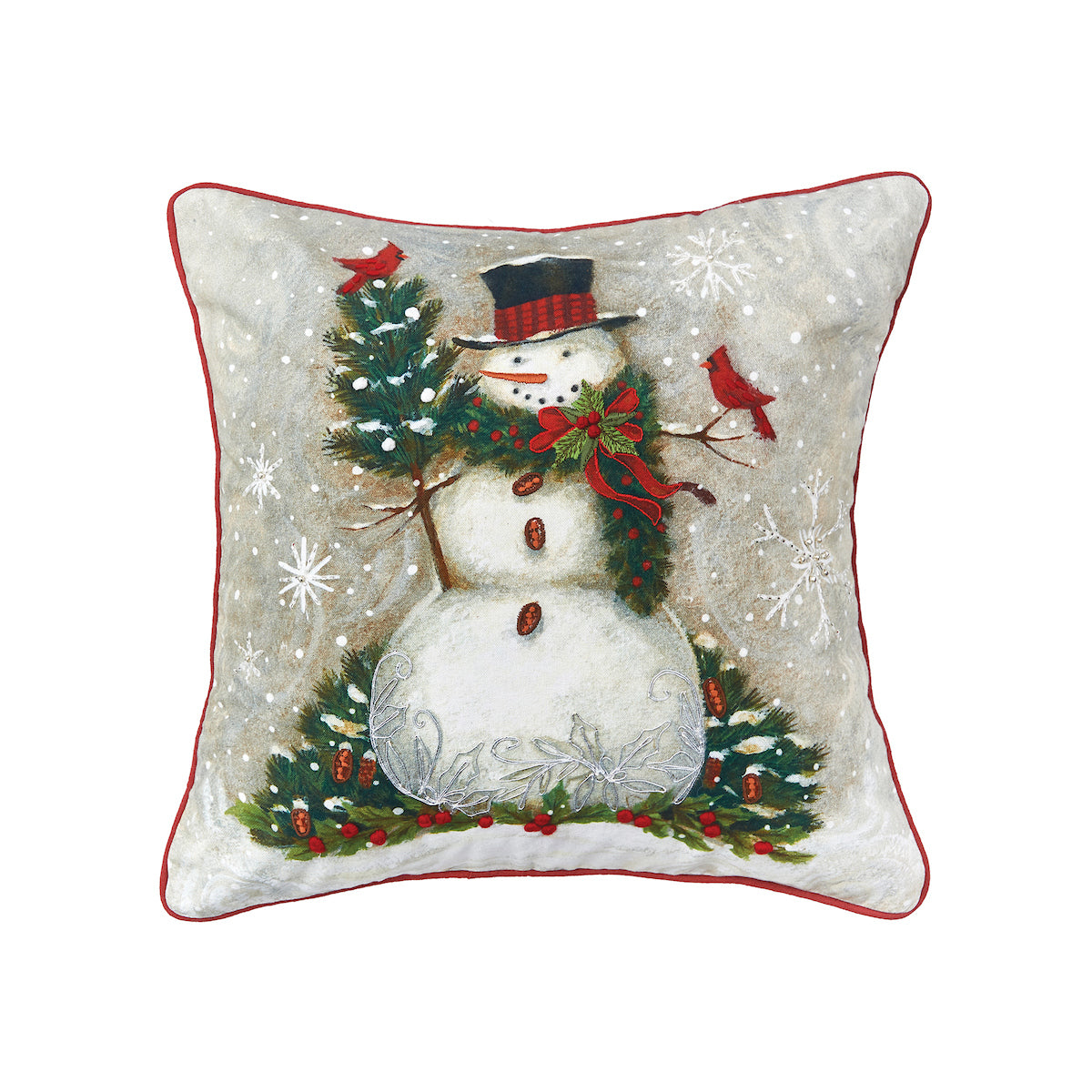 Woodland Snowman Pillow