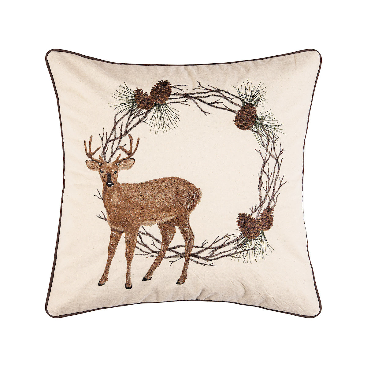 Deer Wreath Pillow