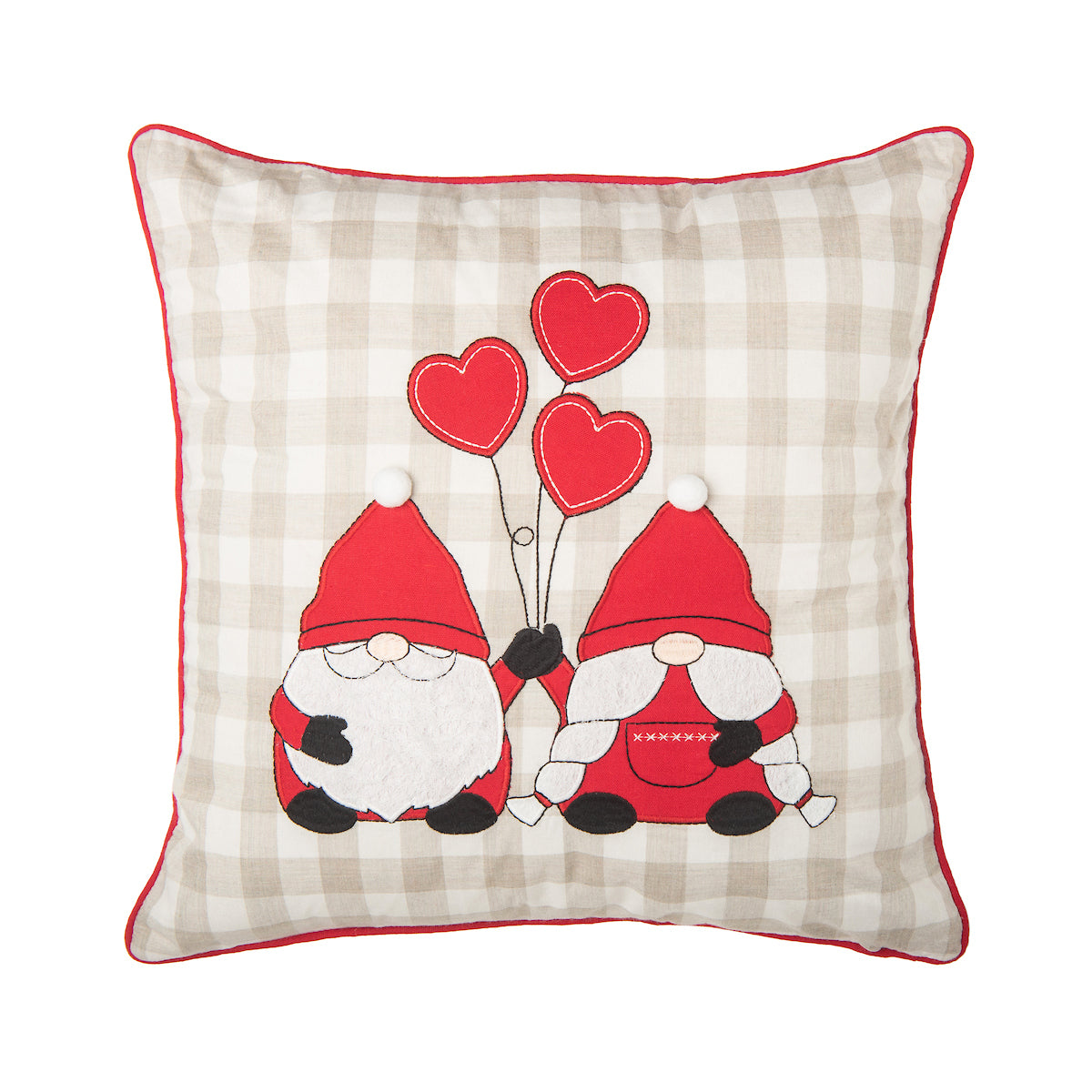 Valentine Gnomes Hearts Pillow