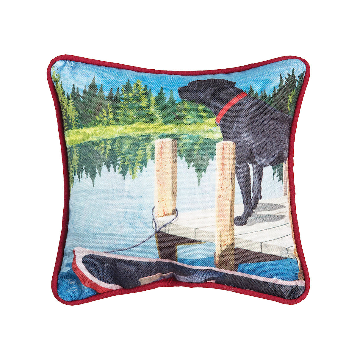 Dog Lake Pier Mini Pillow