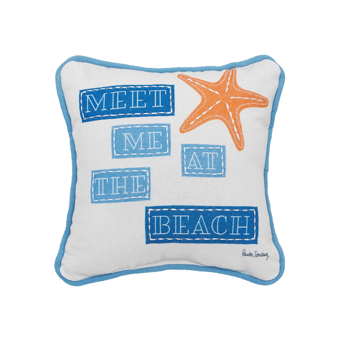 Starfish At the Beach Mini Pillow