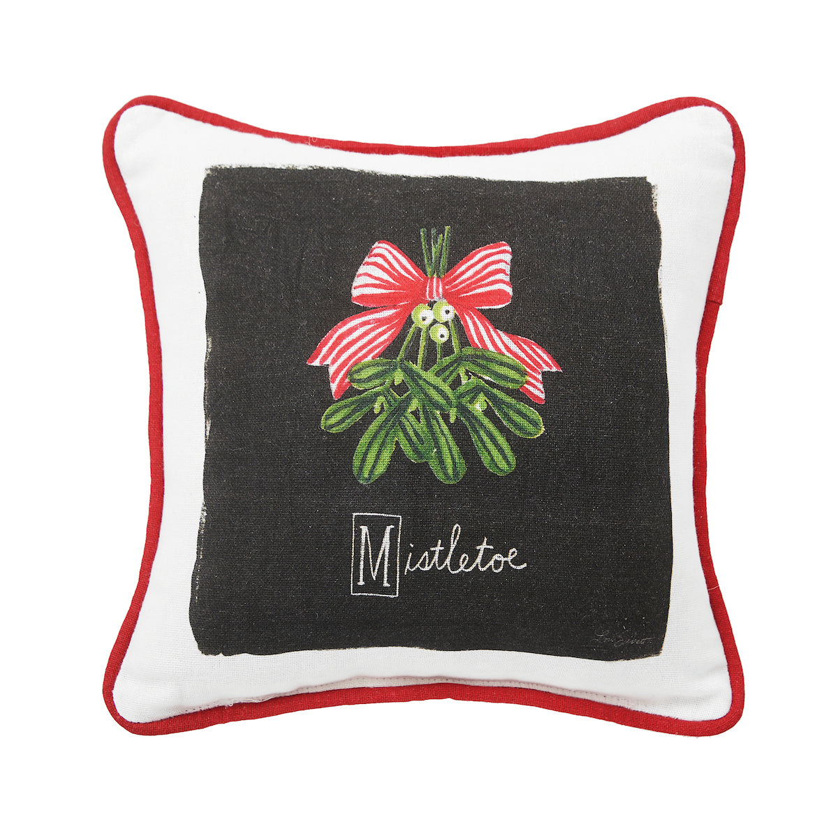 Mistletoe Alphabet Mini Pillow