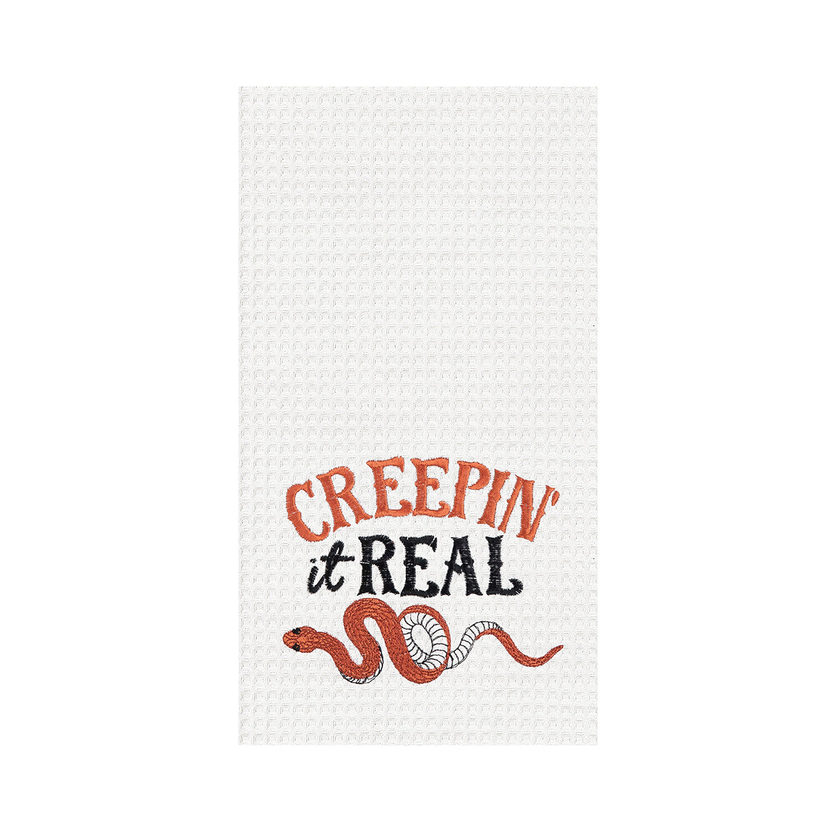 Creepin' It Real Snake Waffle Weave Kitchen Towel