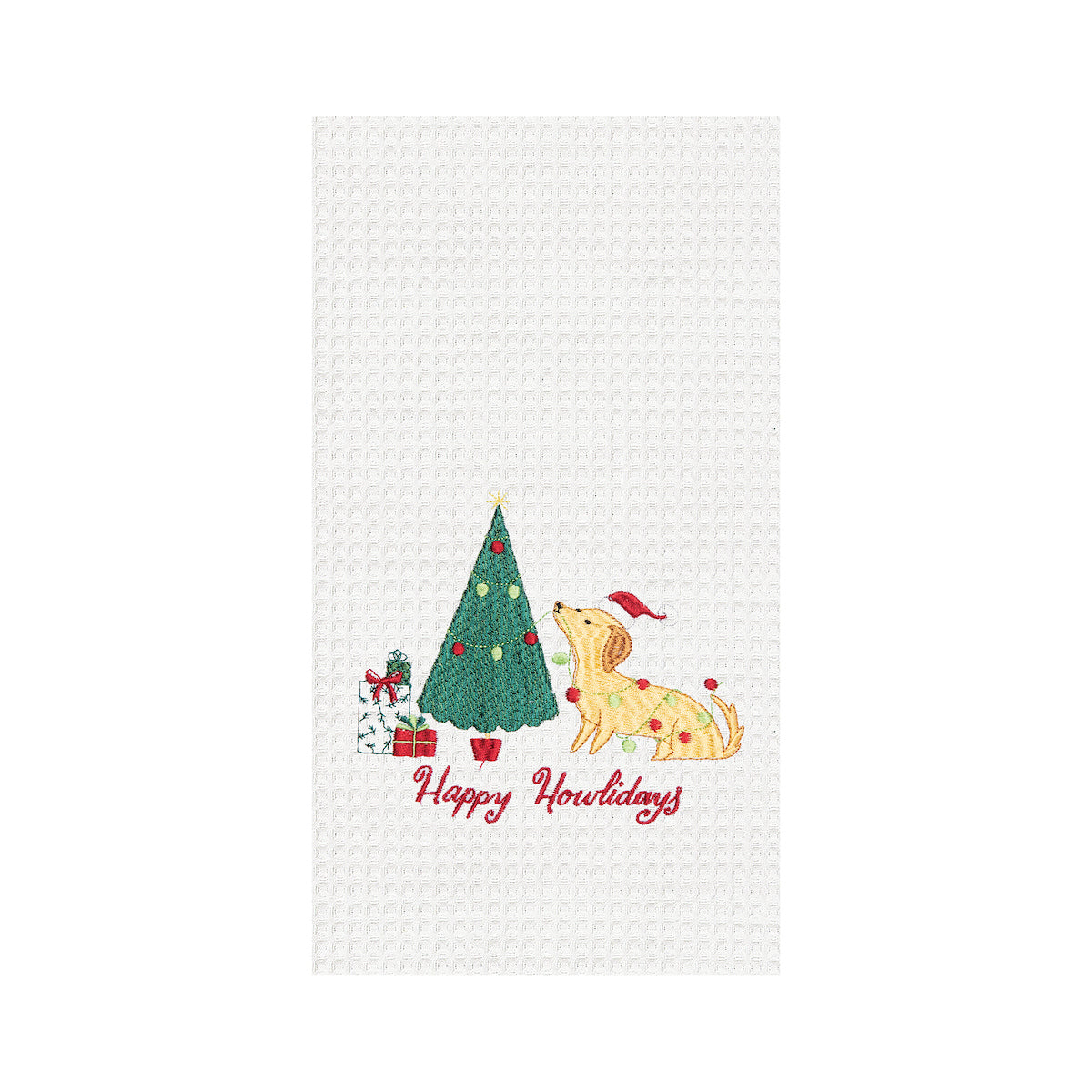 Happy Howlidays Waffle Weave Kitchen Towel