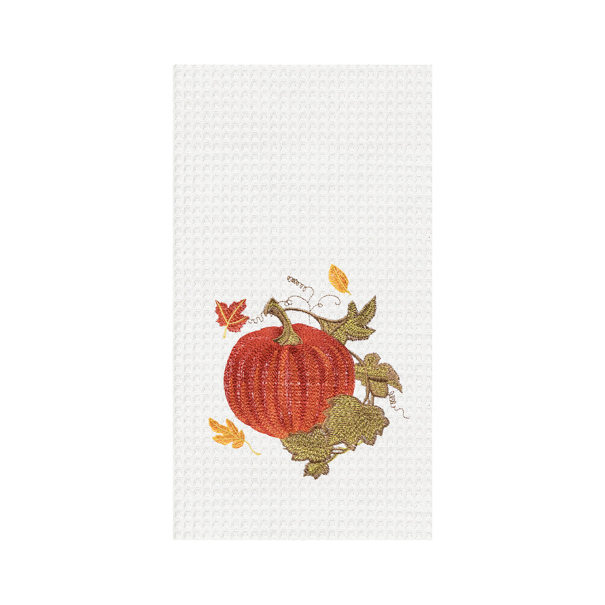 Red Autumn Waffle Weave Kitchen Towel