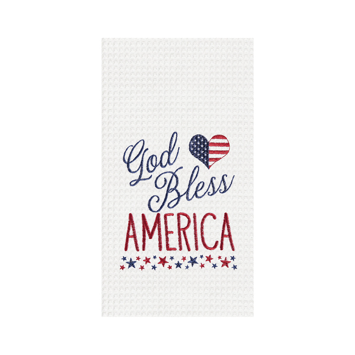 God Bless America Star Waffle Weave Kitchen Towel