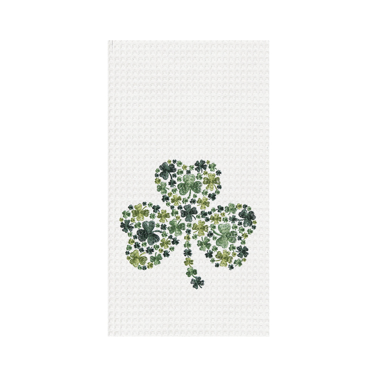 Irish Shamrock Waffle Weave Kitchen Towel