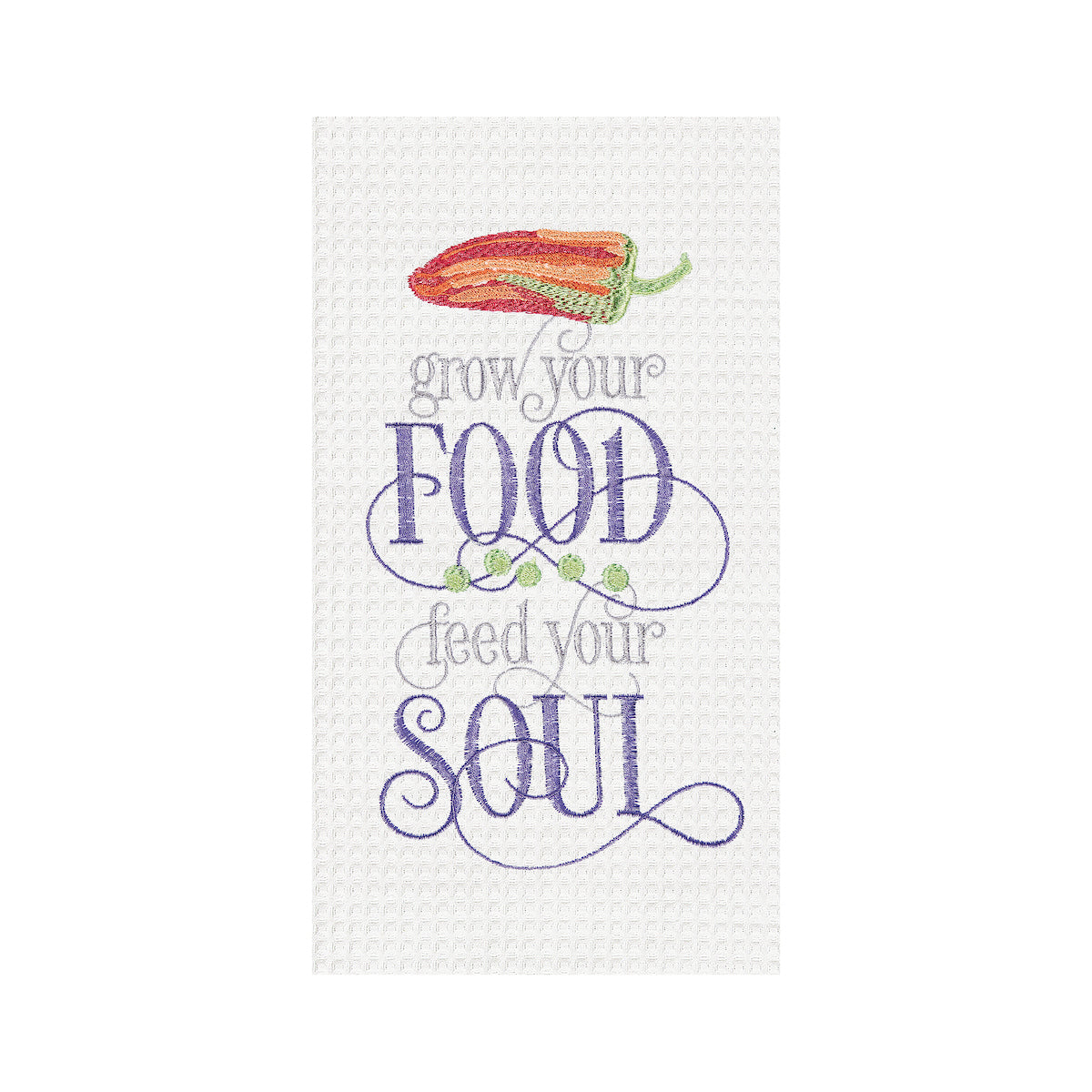 Grow Your Food Waffle Weave Kitchen Towel