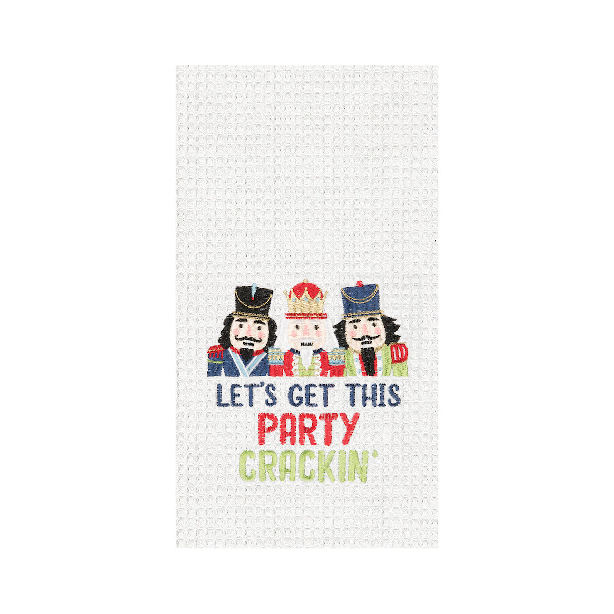 Let's Get Party Crackin Waffle Weave Kitchen Towel
