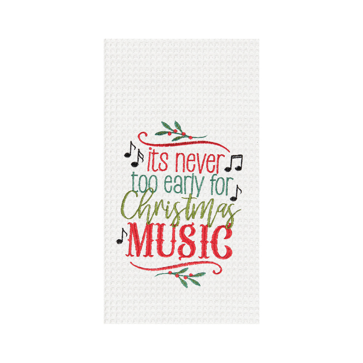 Christmas Music Waffle Weave Kitchen Towel