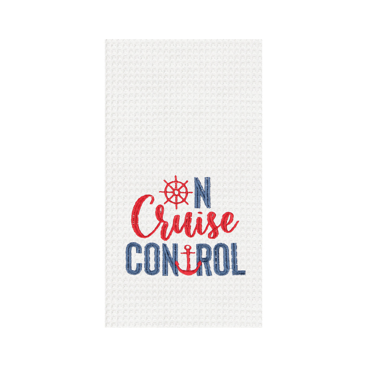 On Cruise Control Waffle Weave Kitchen Towel