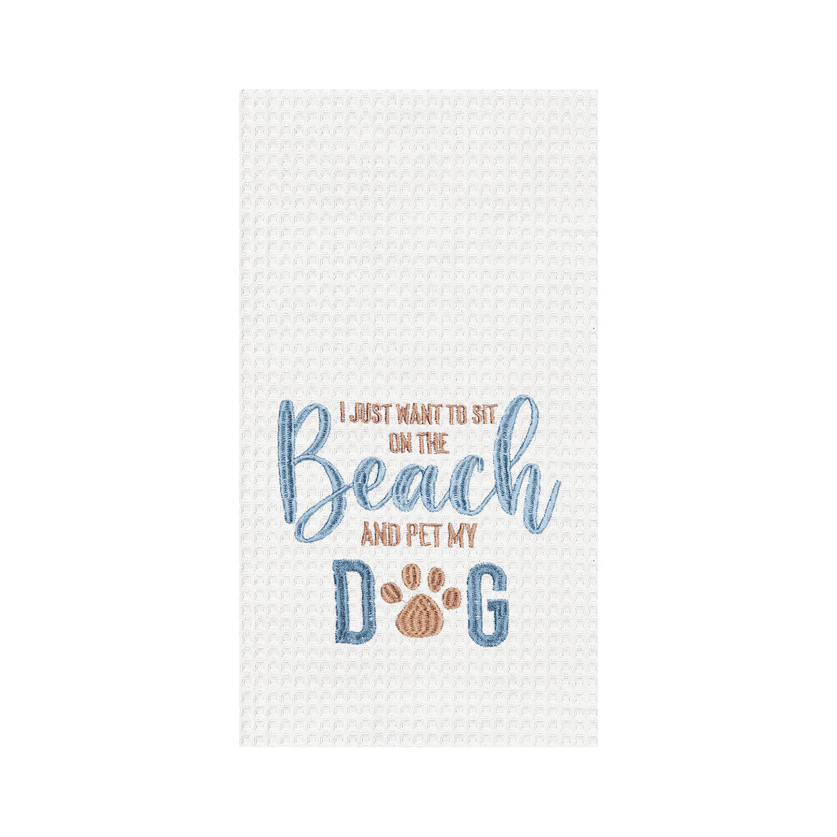 Pet My Dog Waffle Weave Kitchen Towel