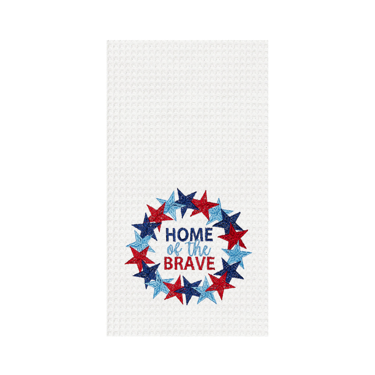 Home of The Brave Wreath Waffle Weave Kitchen Towel