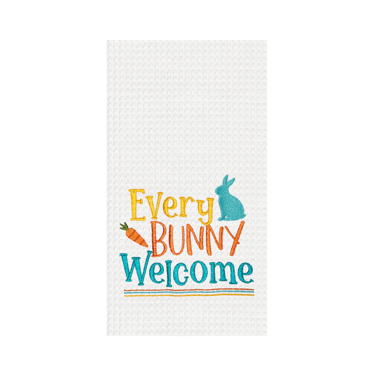 Every Bunny Welcome Waffle Weave Kitchen Towel