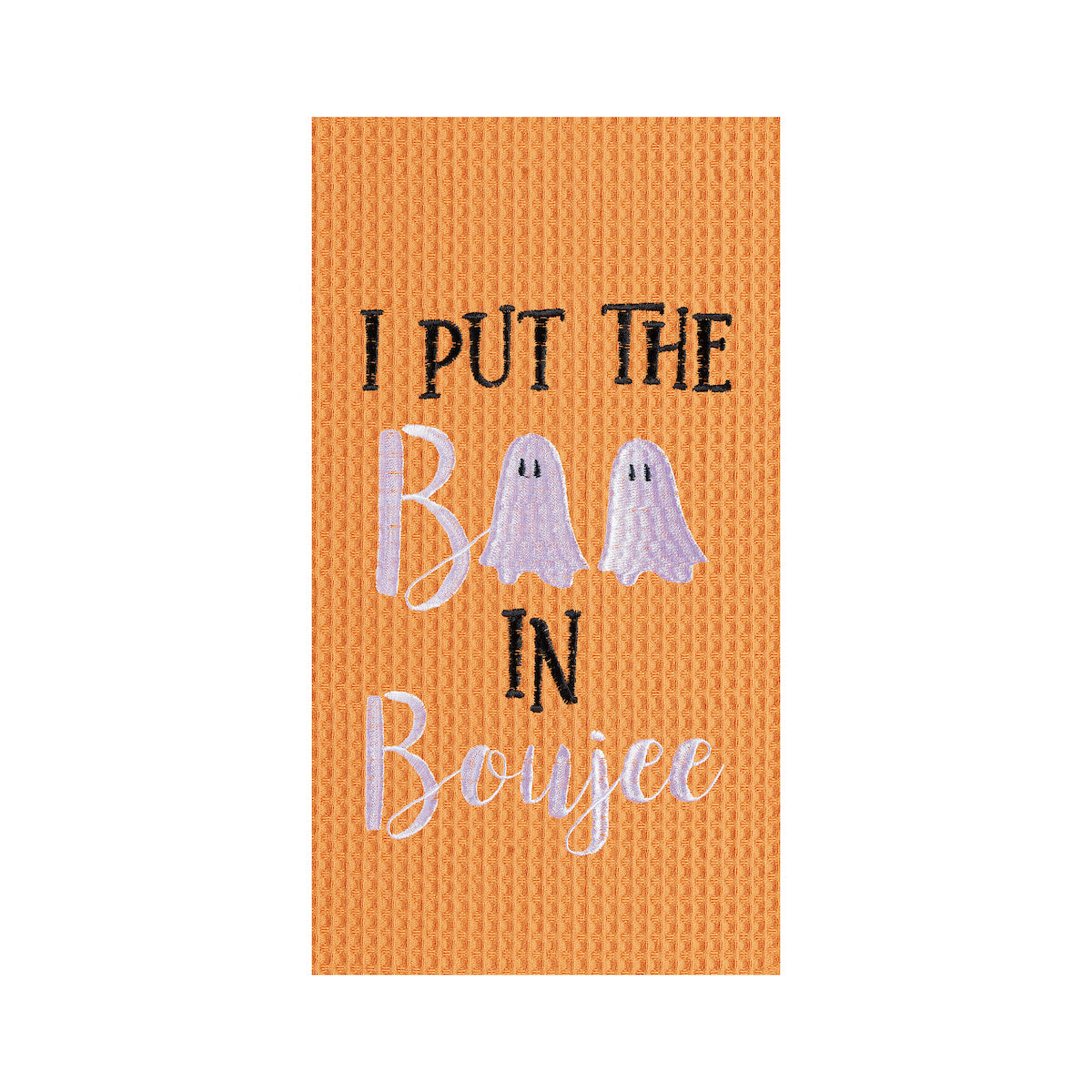 Boo In Boujee Waffle Weave Kitchen Towel