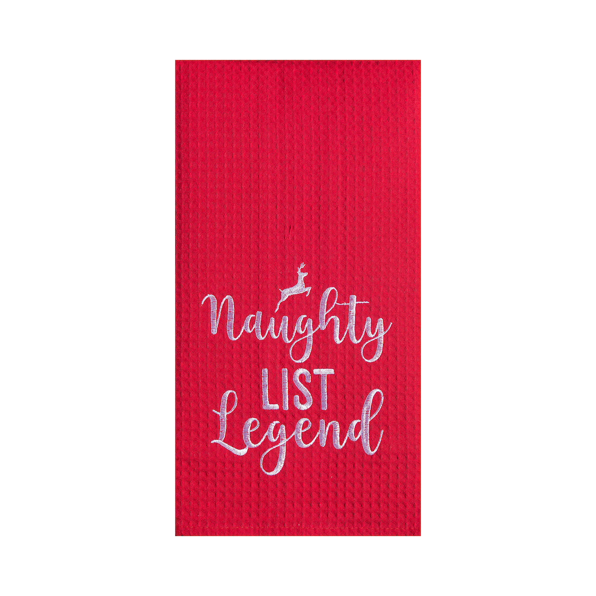 Naughty List Legend Waffle Weave Kitchen Towel