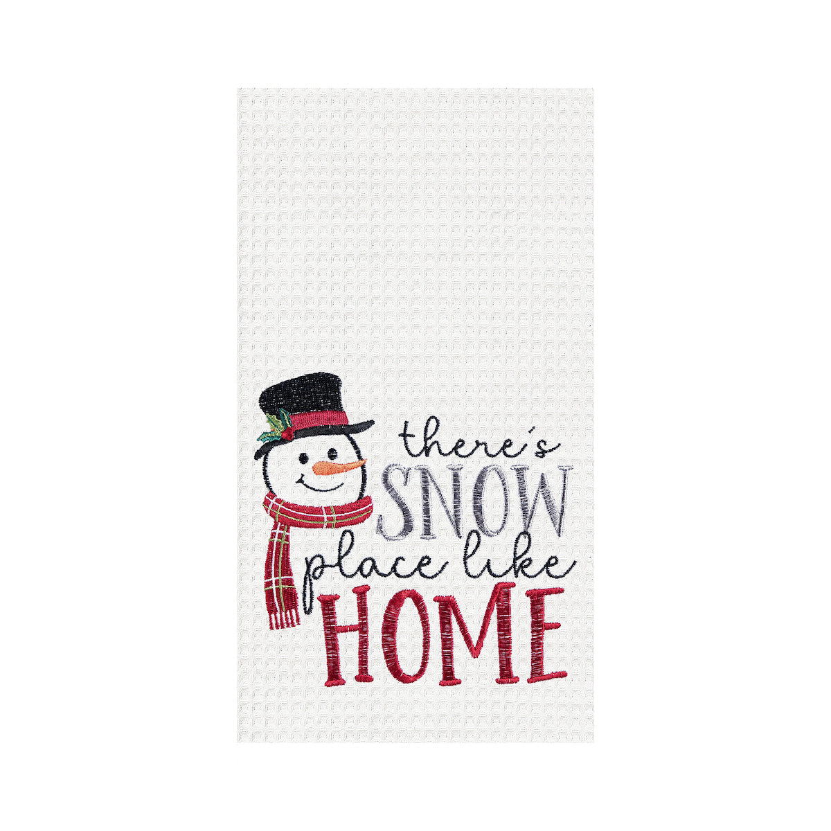 Snow Place Like Home Waffle Weave Kitchen Towel
