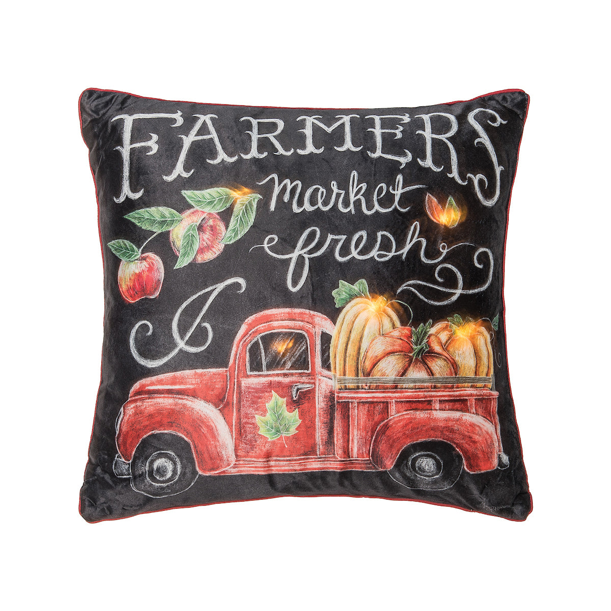 Farmers Market Chalk LED Pillow