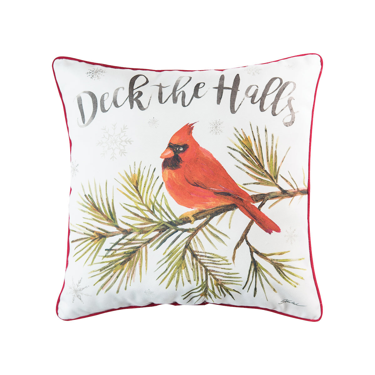 Deck The Halls Cardinal Pillow