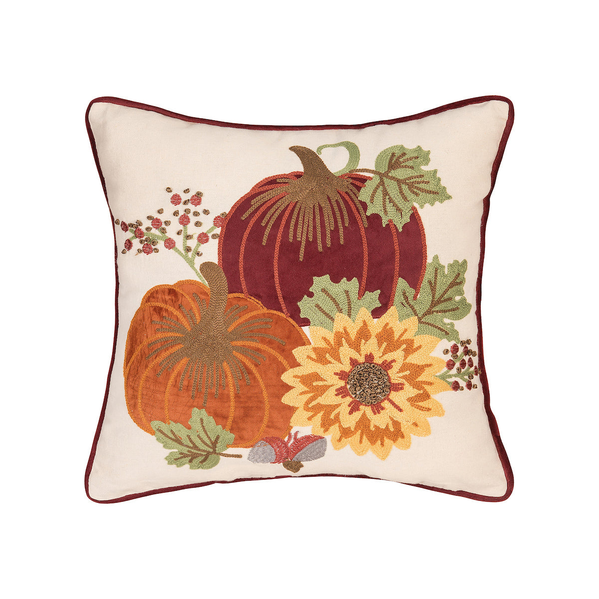 Pumpkins Sunflower Pillow