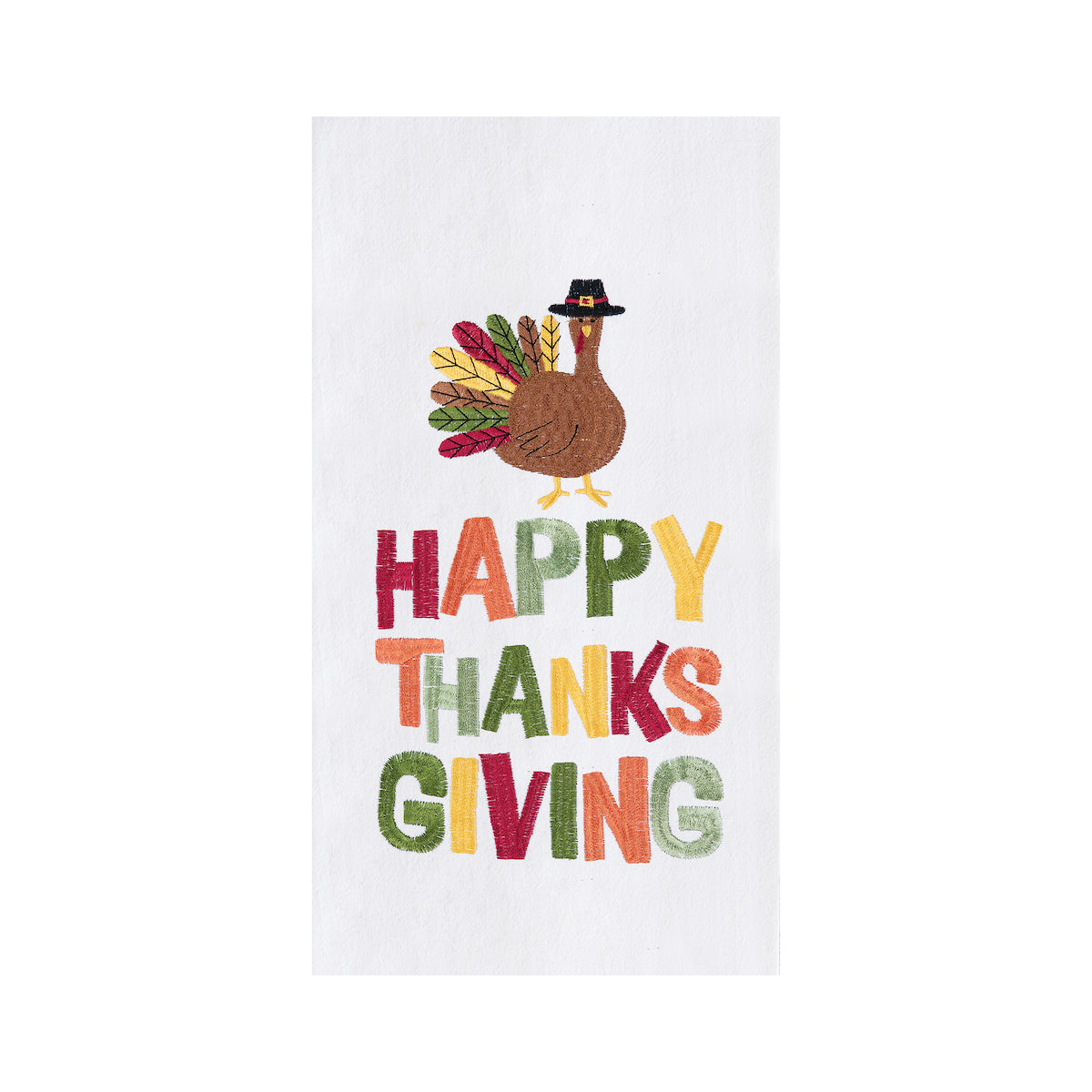Happy Thanksgiving Turkey Flour Sack Kitchen Towel