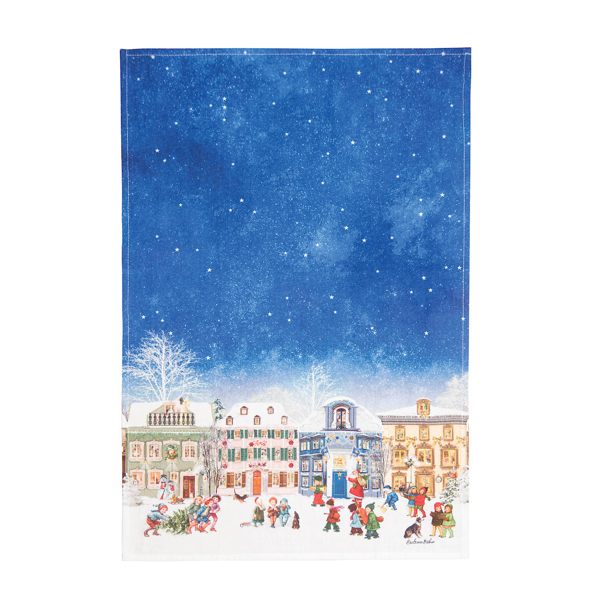 Vintage Houses with Kids Kitchen Towel