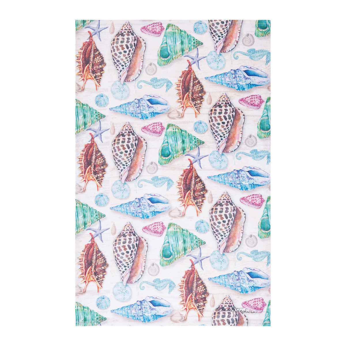 Beach Shells Printed Kitchen Towel
