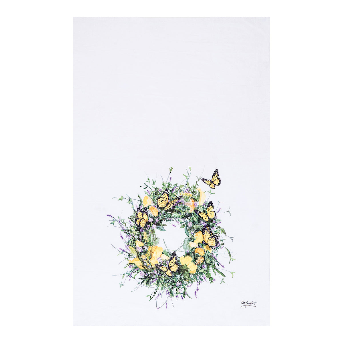 Butterfly Wreath Kitchen Towel