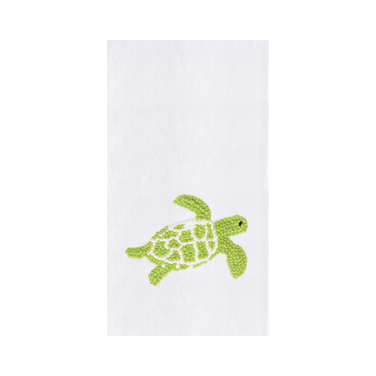 Green Turtle French Knot Kitchen Towel