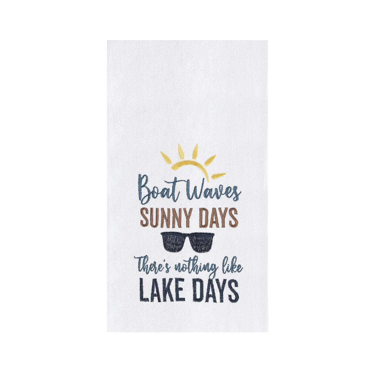 Boat Waves Sunny Days Flour Sack Kitchen Towel