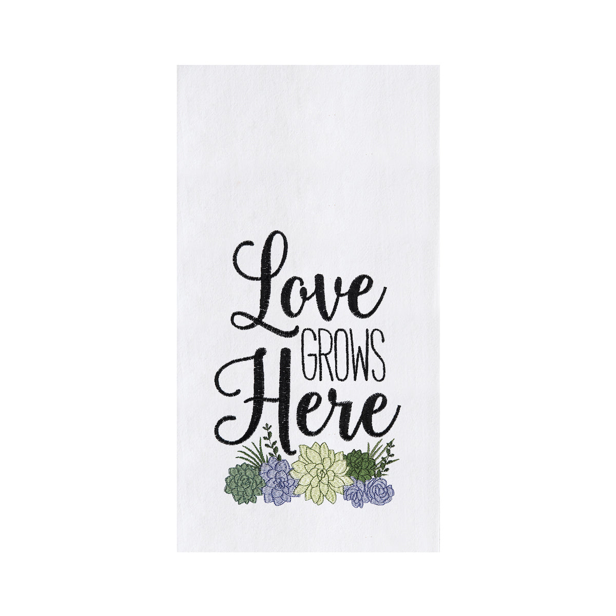 Love Grows Hers Succulent Flour Sack Kitchen Towel