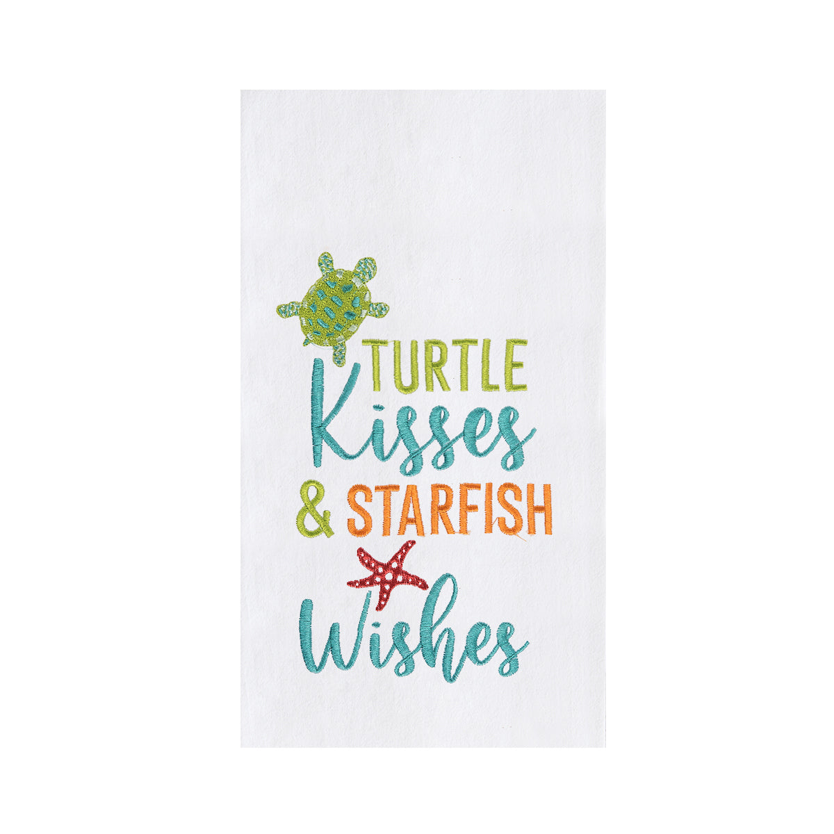 Turtle Kisses & Starfish Wishes Flour Sack Kitchen Towel
